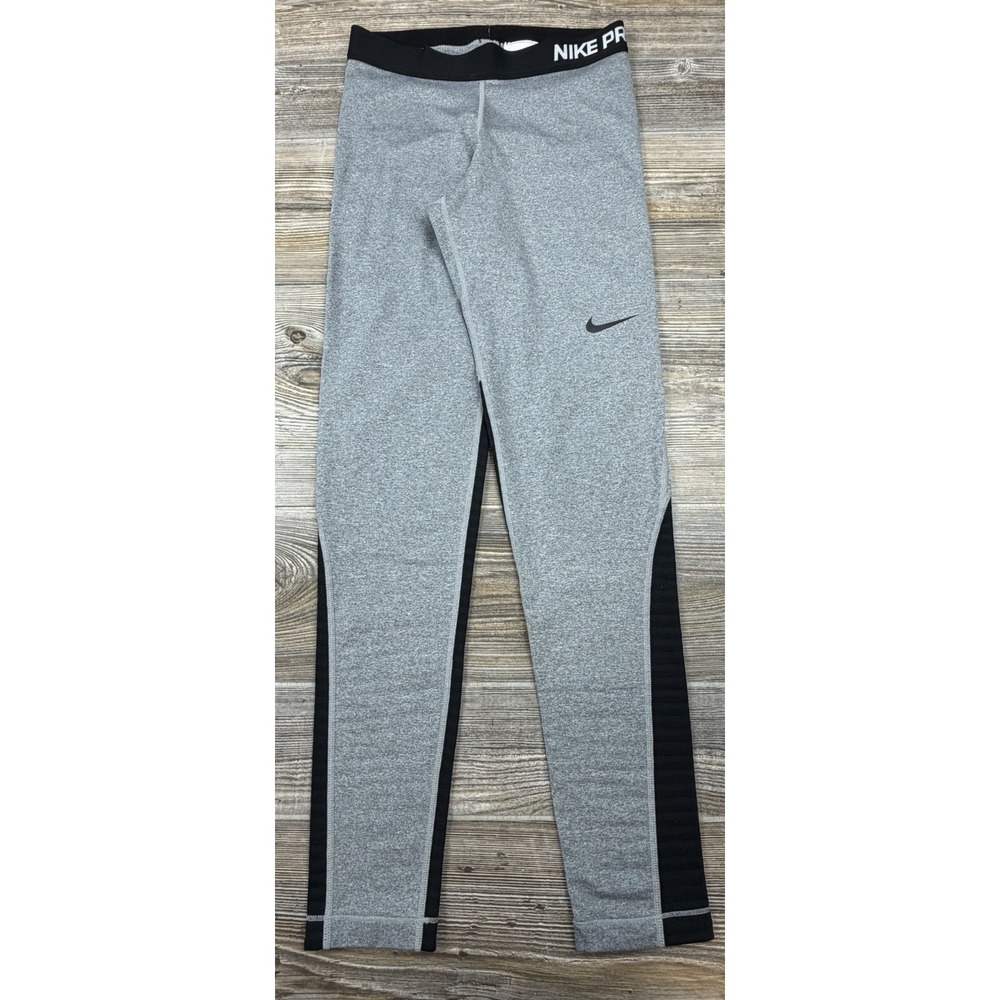 Nike Pro Dri Fit Compression Leggings Grey/Black Women's Size Medium #803102-063